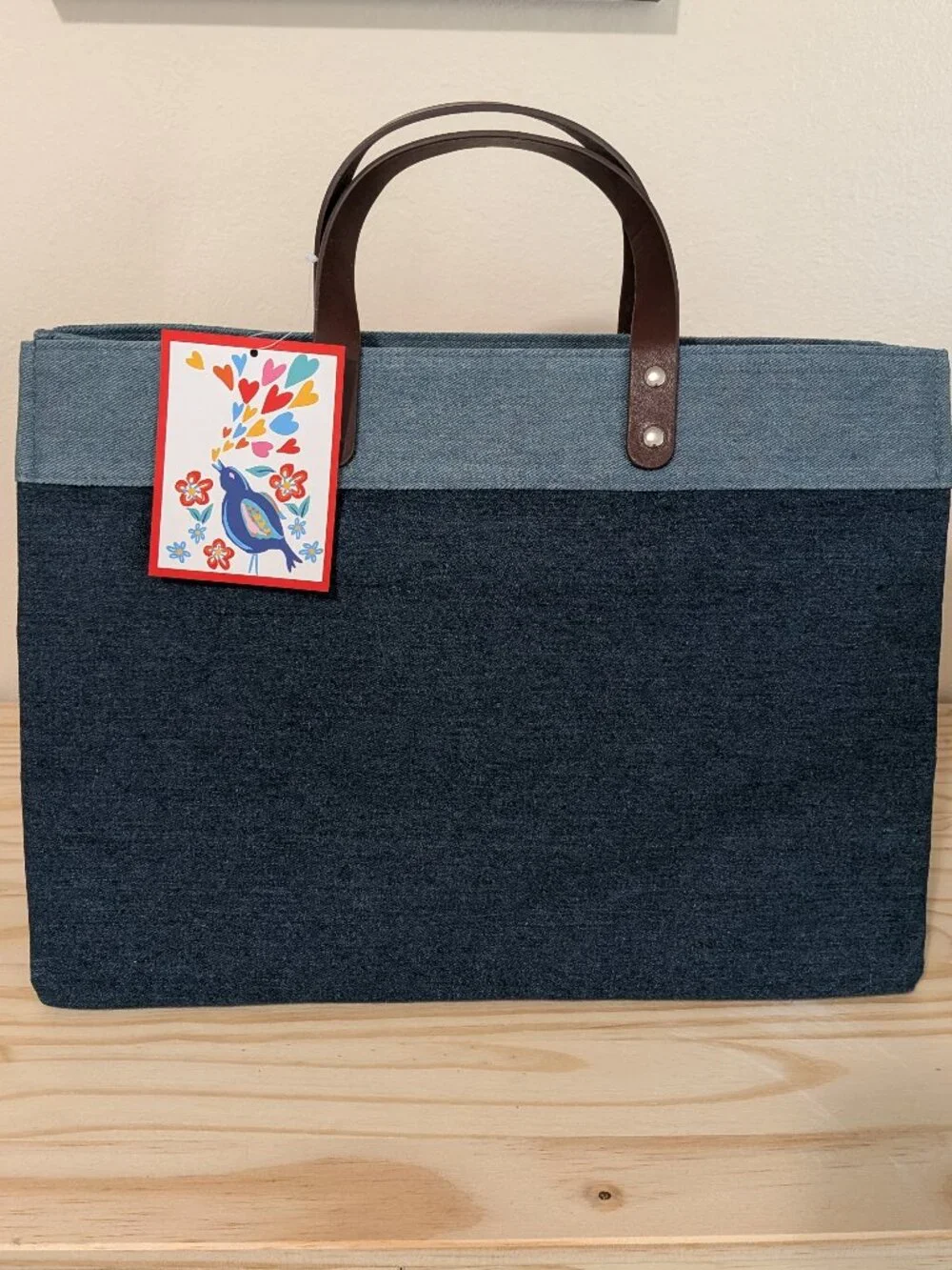 Brighton All You Need Is Love East West Denim Tote Bag NWT Crossbody